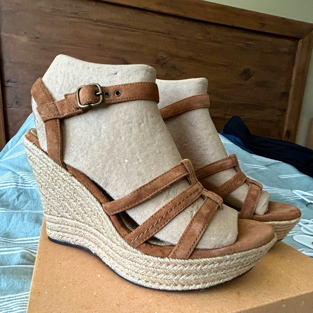 Ugg ladies size 10 wedge sandals, New condition